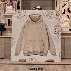 Pull en coton tricoté de haute qualité spécial hiver 2026, 350 g/m², sweat-shirt surdimensionné, logo personnalisé, unisexe, noir, léger, décontracté - Product Image 3