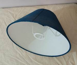 Moderno de lujo hecho a mano ecológico azul-verde Coolie tela de algodón pantallas de lámpara Marco de anillo de esmalte blanco para cubiertas de luz - Product Image 4