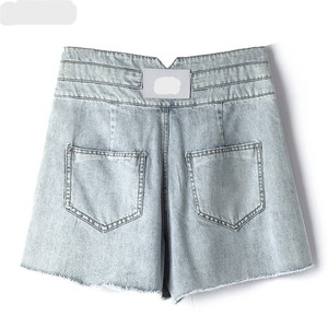 2024 Oem Custom Street Style mujeres pantalones cortos de mezclilla de algodón personalizados de las mujeres de longitud corta de cintura media pantalones cortos de mezclilla - Product Image 2