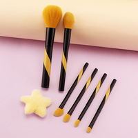 Kit de pinceaux de maquillage à manche bicolore noir et or, 10 pièces, pinceaux synthétiques doux pour le visage, les yeux et les lèvres
