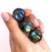 Sphère d'agate labradorite grise naturelle chatoyante, taille personnalisée, polie, haute qualité, pour la thérapie et le Feng Shui, boule de cristal