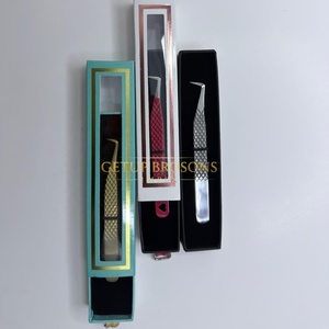 Pince à épiler lisse de haute qualité GETUP BROSONS IMPEX GBI-EET-2362 90/curve/isolation en acier inoxydable, couleurs argent/rouge/or - Product Image 5