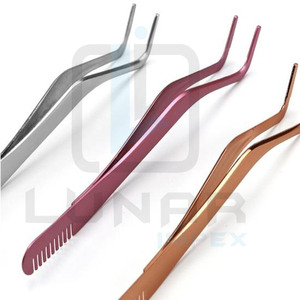 Ensemble de peigne pour extension de cils en acier inoxydable de haute qualité, faux cils de couleur personnalisée polie argentée - Product Image 2