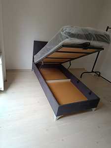 Modern European Single and Double <b>Bed</b> with Wipeable Fabric Storage Base <b>Pine</b> Wood Panel From Turkey - Product Image 4
