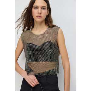 Top Corto de Malla con Pedrería Brillante - Product Image 1