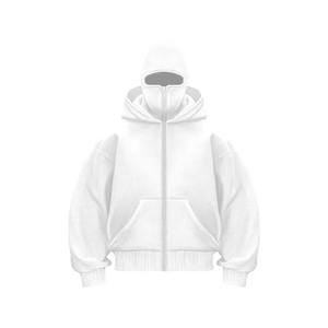 <b>Men's</b> Zip Hoodie Winter Warm Casual Sweatshirt Y2K Hooded <b>Face</b> <b>Mask</b> Zipper Sports Jacket Outdoor Activities Embroidered - Product Image 5