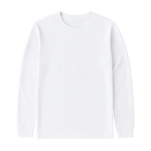 Men <b>White</b> <b>Heavyweight</b> Long Sleeve Crew Neck <b>T</b> <b>Shirt</b> 100% Luxury Organic Cotton Pre Shrunk GOTS Certified Premium Classic Fit Tee - Product Image 1