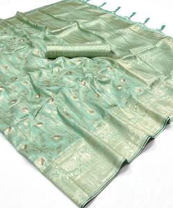 Hermoso Sari de seda tejido a mano para colección de fiesta - Product Image 6