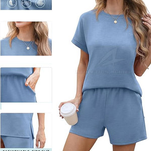 Ropa informal de mujer de primera calidad, venta al por mayor, pantalones cortos y camisas ligeros de patrón sólido para Primavera/Verano - Product Image 5