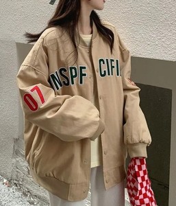 Veste universitaire coupe-vent avec logo imprimé en 3D vente en gros veste universitaire OEM vestes universitaires surdimensionnées vestes Letterman pour femmes vente en gros - Product Image 3