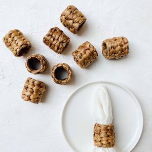 <b>Valentine</b> holiday dinner <b>decoration</b> water hyacinth napkin rings cheapest wicker ring for holding napkins - Product Image 4