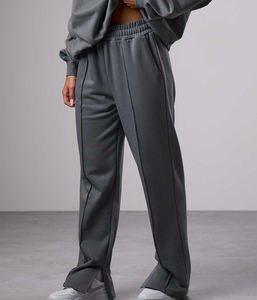 Pantalon de jogging évasé oversize pour femme, taille haute, style streetwear, en molleton de coton avec poche arrière - Product Image 5