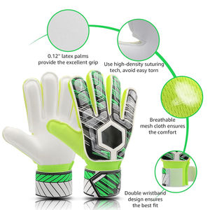 Gants de gardien de but de football en cuir respirant, ajustables, à doigts complets, pour l'entraînement, l'échauffement, ajustement sécurisé, contrôle facile - Product Image 5
