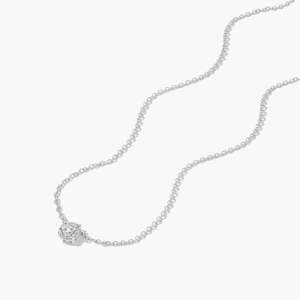 Pendentif en diamant rond solitaire avec serti de griffes-Collection de breloques en diamant platine/or rose/élégant - Product Image 2