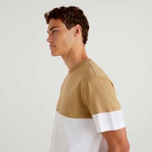 En gros Personnalisé Hommes de Split Deux Tons Couleur Moitié Noir Moitié Blanc T Shirt Coton T-Shirt Hommes de Deux Tons Couleur T chemises - Product Image 3