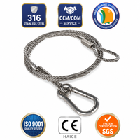 Câble en acier inoxydable de sécurité, câble métallique 1/8X36 pouces, mousqueton, tendeur à vis, terminal, accessoires de quincaillerie pour yacht et bateau