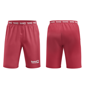 Shorts de football sportifs en polyester uni OEM, coupe ajustée, taille haute, séchage rapide, évacuation de l'humidité, couche de compression, logo personnalisé - Product Image 2