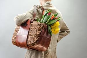 Bolso de mimbre de alta calidad con cuero de Vietnam - Product Image 5