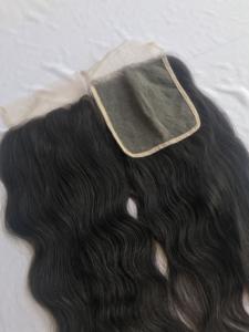 Extensions de Cheveux Humains Vierges Brésiliens Ondulés Naturels de 20 Pouces, Cuticules Alignées 6x6, Transparent, Lace Wave Wefted Bundle DHL - Product Image 4
