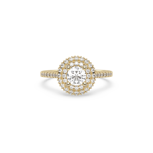 Anillo Unisex AJRETAIL con Halo de Oro Amarillo y Diamante Cultivado en Laboratorio de 1.176 Quilates, Color G, Claridad VS2, Certificado IGI, para Boda o Compromiso - Product Image 1