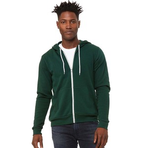 Sudadera con capucha de algodón 100% serigrafiada con logotipo personalizado nueva Sudadera con capucha blanca con cremallera y manga raglán verde en blanco - Product Image 1