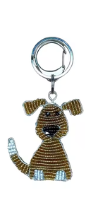 Hecho a mano hermoso nuevo diseño de perro cachorro llavero con cuentas bordado llavero Mini llavero de estilo clásico de la India - Product Image 2