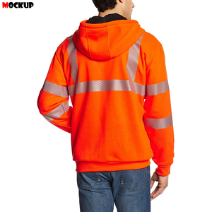 Cárdigan de algodón fluorescente personalizado para hombre, superventas, mono de trabajo transpirable cómodo con cremallera, uniforme cálido - Product Image 6
