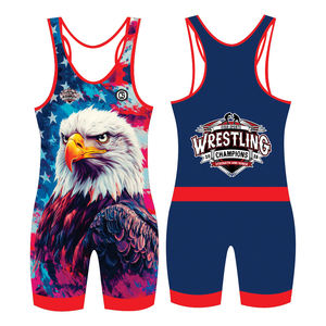 Camiseta de lucha libre por sublimación personalizada para hombre, uniforme de lucha libre para Club Escolar atlético, proveedor mayorista - Product Image 5