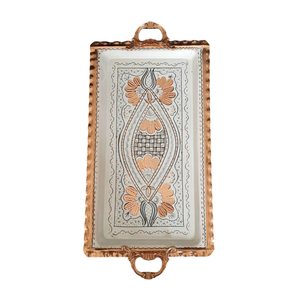 Bandeja de Servicio de Cobre con Borde Festoneado de Diseño Clásico, Bandeja Decorativa de Metal Ornamentada, Estilo Antiguo, Decoración para el Hogar, Oferta - Product Image 5