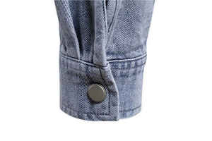 Custom <b>Men's</b> Button Letter Printed <b>Denim</b> Jacket Street Wear Inspired Jean <b>Shirt</b> From Clothing Factory - Product Image 6