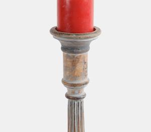 Bougeoir de pilier en bois sculpté à la main de couleur blanche manguier bas fabricant de quantité minimale de commande vente directe d'usine - Product Image 3