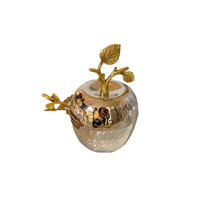 Plateau de service moderne carré en métal doré avec poignée en feuille, artisanat, finition émaillée décorative, décoration de table de luxe pour la maison - Product Image 4