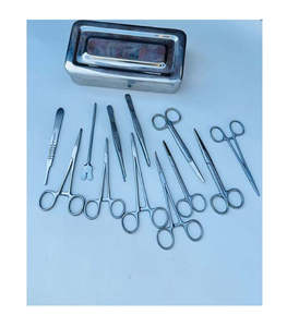 Juego de 14 Piezas para Cirugía Menor, Instrumentos Quirúrgicos de Acero Inoxidable, Manual, Aprobado por CE e ISO, Reutilizable, Ecológico y Ligero - Product Image 1