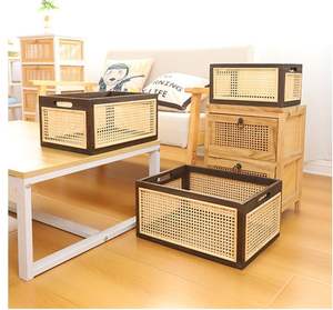 Handmade Brown Walnut & <b>Rattan</b> <b>Storage</b> Box - Product Image 6