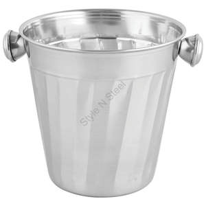 Vente en gros seau à vin de qualité supérieure en acier inoxydable avec un design classique à gradins horizontaux - Product Image 1