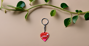 Vintage Love Heart Heavy-Duty Lightweight Plastic Metal Keychain for Car & Bike Keys Everyday Carry - Product Image 2