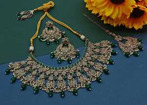 Indian Traditional Kundan Gold Plated <b>Jewellery</b> <b>Set</b> and Copper Necklace <b>Set</b> for Women and <b>Girls</b> Indian Accessories Jewlery Women - Product Image 2