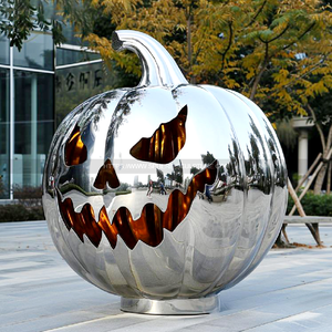 Adorno de calabaza de Halloween negro Ideas decorativas disponibles Venta al por mayor Precio de fábrica barato directo Calabaza de aluminio hecha a mano - Product Image 2