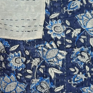 Couvre-lit traditionnel indien en patchwork Kantha, motif sans fin multicolore, 100% coton, pour usage domestique - Product Image 2