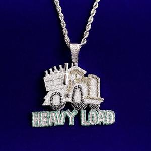 ขายดีจี้รถบรรทุก925เงินสเตอร์ลิงแบบหนักประดับเพชรโมอิสชุบทองสไตล์ฮิปฮอปในราคาที่ดีที่สุด - Product Image 3