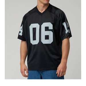 Camiseta de fútbol americano sublimada unisex, camiseta de entrenamiento con logotipo de equipo de hombro caído de diseño personalizado - Product Image 4