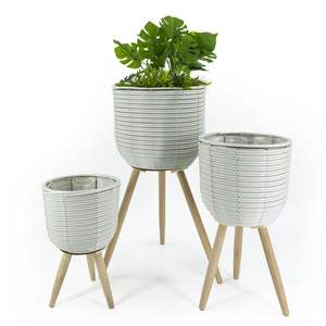 Garden Decor Rattan Planters with Iron <b>Stand</b> Natural Rattan Planter with Large Floor Standing <b>Black</b> <b>Stand</b> in Low Price - Product Image 6