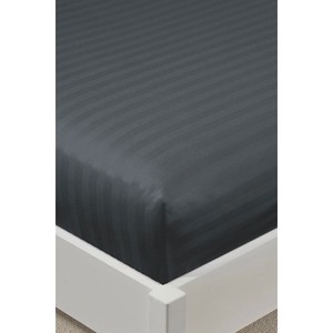Parure de draps en satin rayé 100 % coton Varol, taille King, 30 cm, 2 taies d'oreiller, 180x200, usage domestique, 3 pièces, sans plis, lavable en machine - Product Image 2