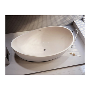 Bañera de acrílico blanco de 1 pieza independiente de lujo Sanur hecha a mano 1 piedra de Río sólida diseño moderno para adultos baño elegante - Product Image 4