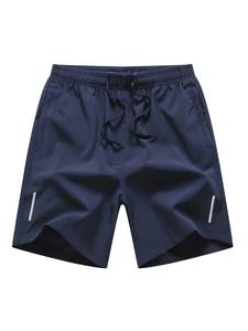 Short de sport décontracté à cordon de serrage pour hommes avec poches à glissière-Short en maille en tissu respirant Joggers Fitness Athletic - Product Image 3