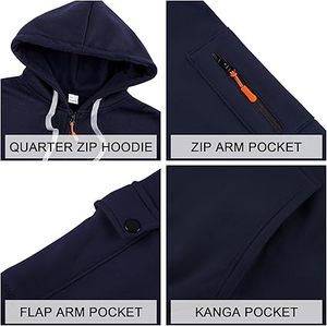 Sudaderas con capucha informales de invierno para hombre, Color sólido, 100% algodón, forro polar, ajuste Regular, secado rápido y transpirable, alta calidad - Product Image 4