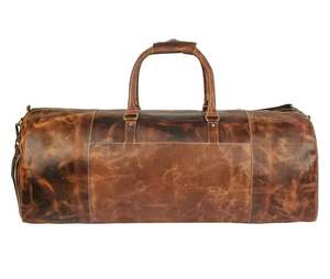 Mens Leather Duffle <b>Bag</b> Vintage Custom Heavy Duty Large <b>Fitness</b> Travel Duffle <b>Bag</b> in Leather <b>Bag</b> - Product Image 4