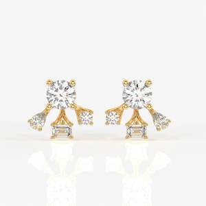 Radiant Star Moissanite <b>Stud</b> Earrings Sterling Silver with Dazzling Shine - Product Image 1