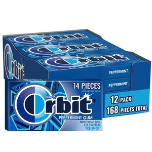ORBIT Peppermint Sugar Free <b>Gum</b> Individually Wrapped, Bulk Packs of <b>Gum</b>, 12 Packs of 14-Pieces (168 Total Pieces) - Product Image 3