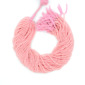 AAA Natural Rose Quartz Faceted Rondelle Beads 3mm Machine Cut Rose Quartz Rondelle Beads - Product Image 2
